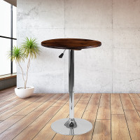 Flash Furniture CH-9-GG 23.5'' Round Adjustable Height Rustic Pine Wood Table (Adjustable Range 26.25'' - 35.5'') 